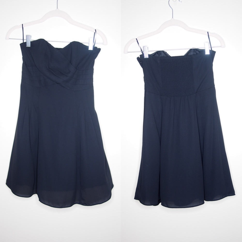 Express strapless black mini dress in size 2